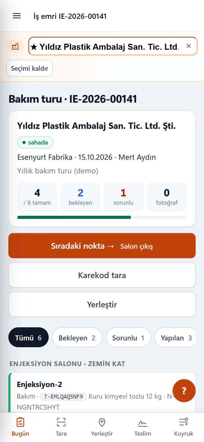 Alaz360 — Tesis turu — telefon